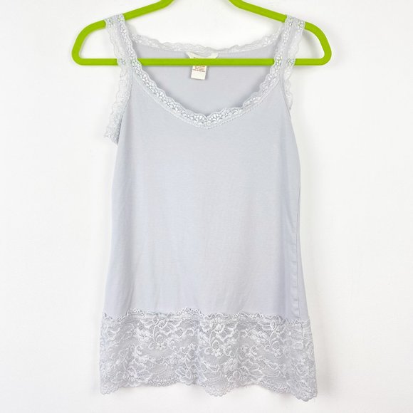 Sundance Tops - SUNDANCE Tank Top Lace Trimmed Light Gray Layering Base Layer Small S
